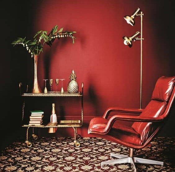 How to Create an Artist's Home Space with Red Wallpaper