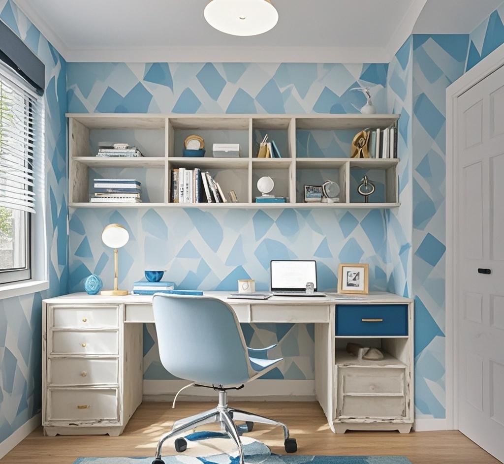 Wallpaper and room functions: design of study area, game area and rest area