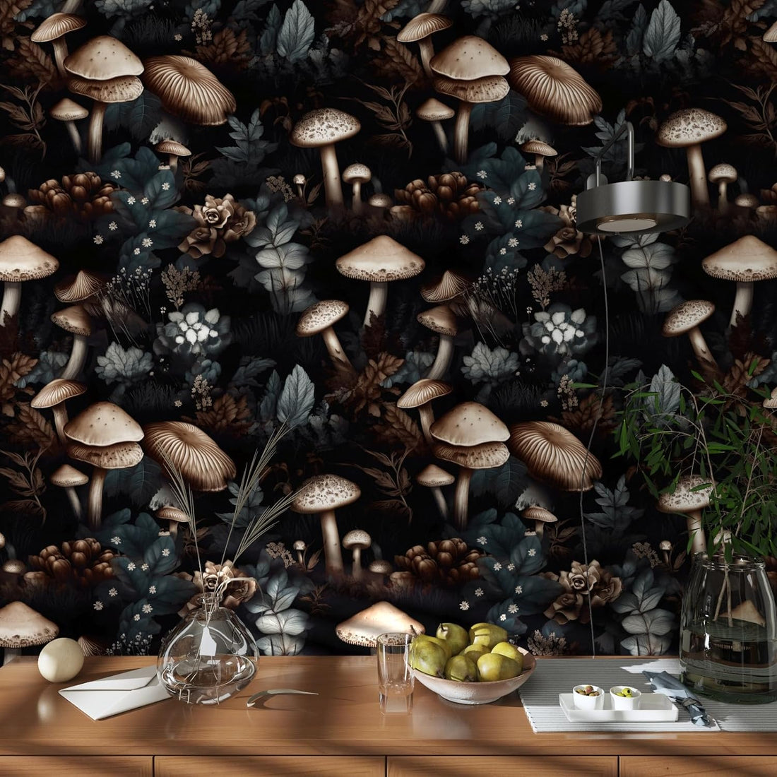 Dark Psychedelic Mushroom Wallpaper: Inject Mystery and Personality into the Space