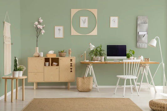 Green Wallpaper: the Perfect Match for Creating Serenity and Focus in the Home Office