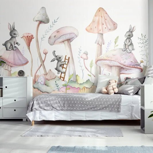 Cute Mushroom Wallpaper: Perfect for Injecting Creativity and Vitality into Children's Room