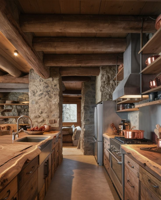 Kitchen Remodel: Add a Rustic Touch with Brown Rock Wallpaper