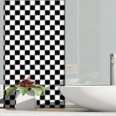 Black and White Stone Wallpaper Stonelike Mosaic Wall Tiles Sticker Stoner Peel and Stick