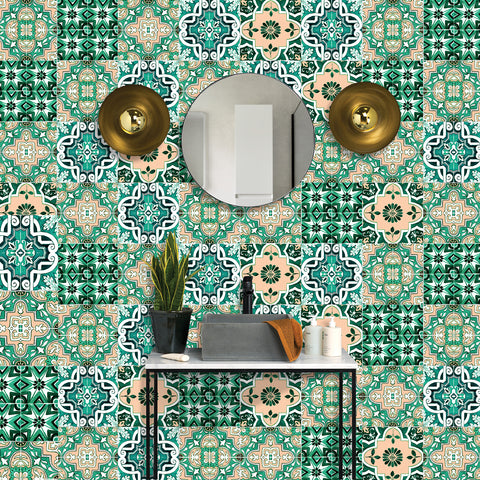 Fresh Green Charm: The Natural Style of Tile Stickers