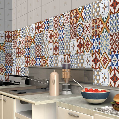 Colorful style - Folk style tile stickers