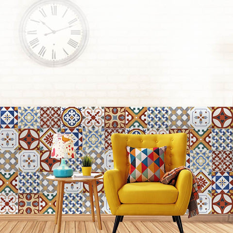 Colorful style - Folk style tile stickers