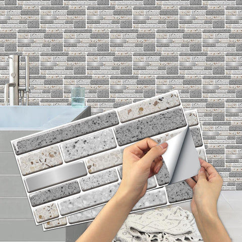 Grey Peel and Stick Marble Floor Tiles Stickers Modern Minimalism