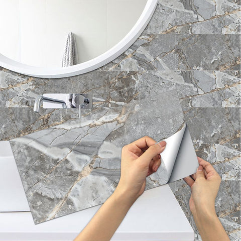 Stick on Wall Tiles for Bathroom Walls, Kitchen Backsplash, and Stairs Home Decor