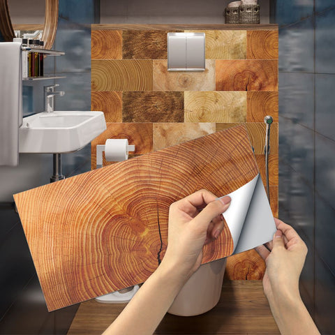 Effect Stick on Tiles for Bathroom Walls, Kitchen Backsplash, and Easy Home Renovation