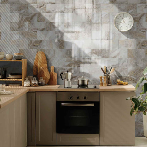 White Gold Marble Peel and Stick Kitchen Retro Design Easy Apply