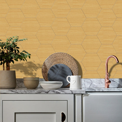 Light Oak Hexagonal Foam Tile Stickers