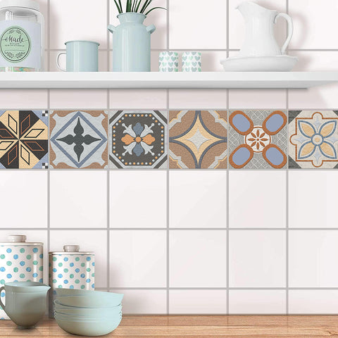 Retro color: nostalgic style of tile stickers