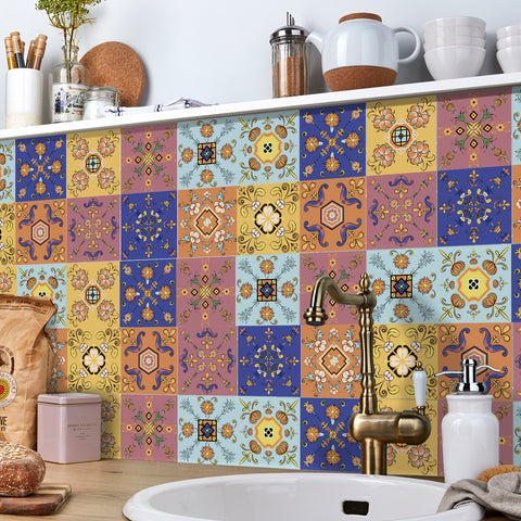 Colorful floral tiles: add vitality to the space