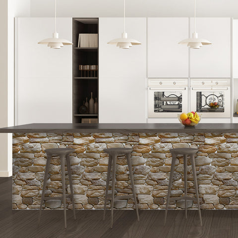 stone wallpaper kitchen