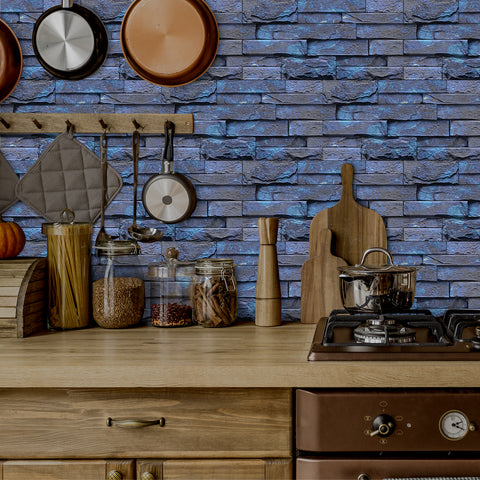 Jewel Blue Stone Texture Wallpaper Rustic Tiles Stickers