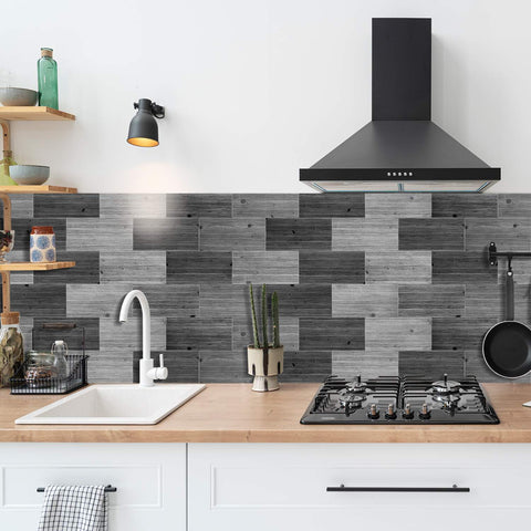 Wood Grain Tile Stickers Self-Adhesive Waterproof Wall Tiles for Kitchen Bathroom Staircase Home Decoration