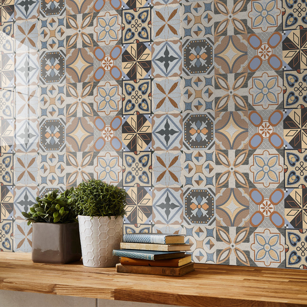 Retro color: nostalgic style of tile stickers