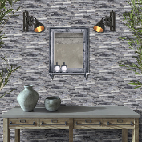 Durable PVC Weathered Gray Peel and Stick Wood Wallpaper for Wall Decoration