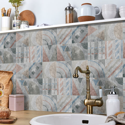 Retro Geometric Tile Stickers: Infusing Nostalgia and Fashion into Space