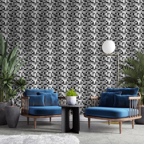 Silver-gray matrix: modern urban tile sticker