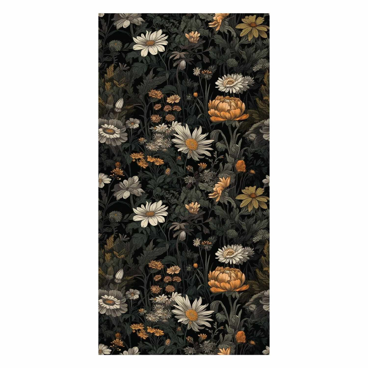 Dark floral wallpaper details