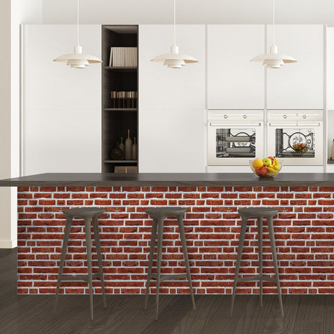 Brick Red Stone Texture Tile Stickers Rustic Rock Wallpapers