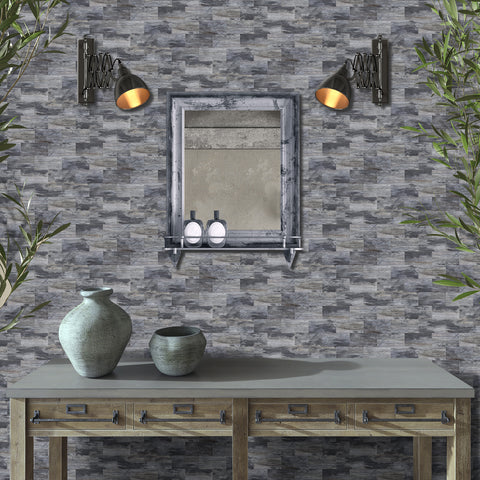 Aged Gray Wood Grain Wallpaper for Wall Decoration