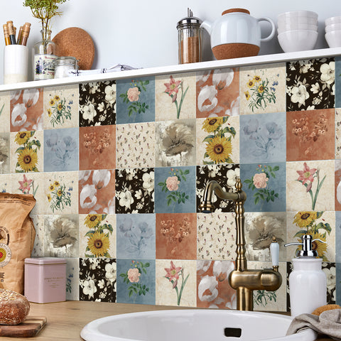 Floral art tile stickers: bring natural beauty to the space