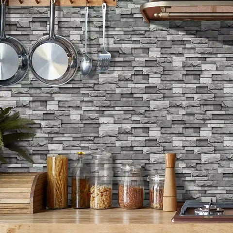 Special Shaped Marble Tile Sticker (Dark Grey) 12pcs Peel And Stick Wallpaper Luxury and Elegant Style Wall Decor