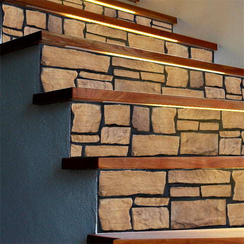 brown stone stair