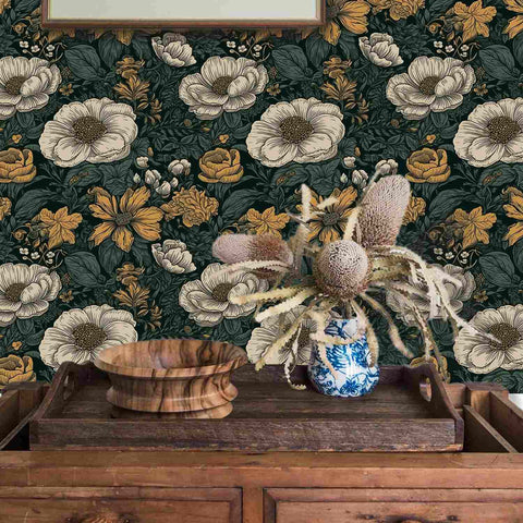 dark floral pattern wallpaper