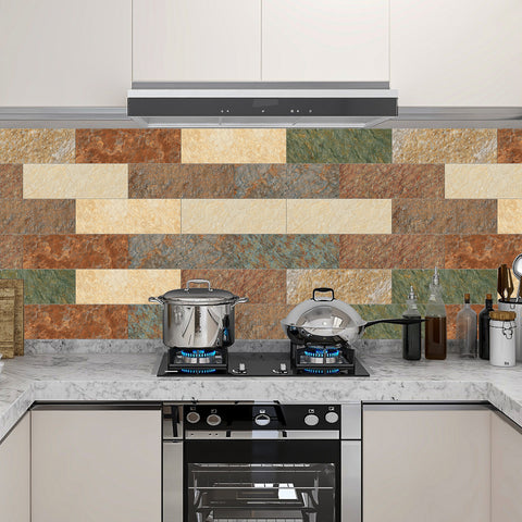 brown stone wall for kitchen