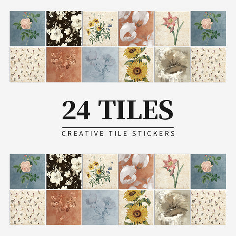 Floral art tile stickers: bring natural beauty to the space