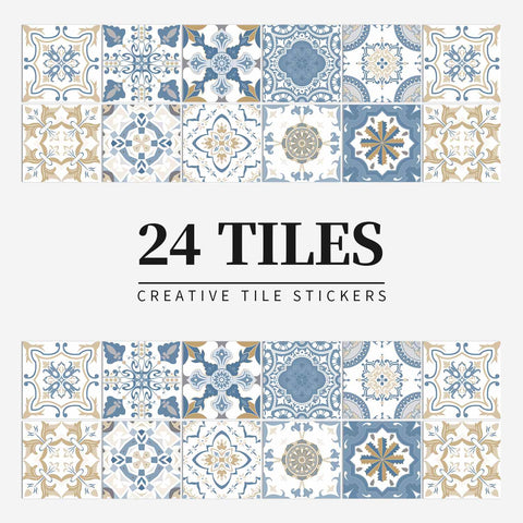 Blue Geometric Creative tile stickers