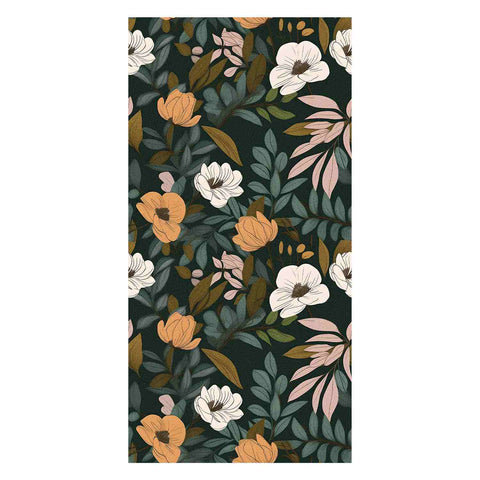 dark green wallpaper floral