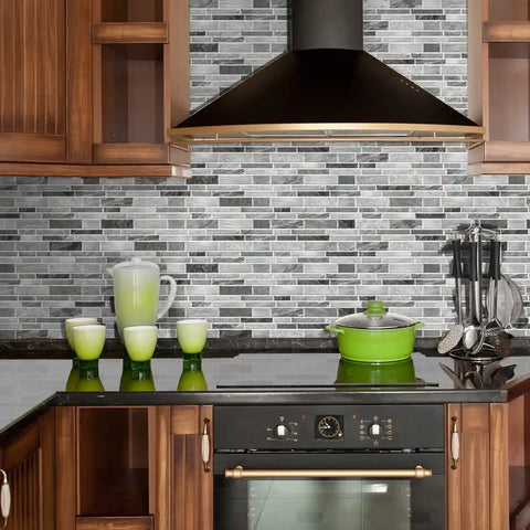 Special Shaped Marble Tile Sticker (Light Grey) 12pcs Peel And Stick Wallpaper Luxury and Elegant Style Wall Decor