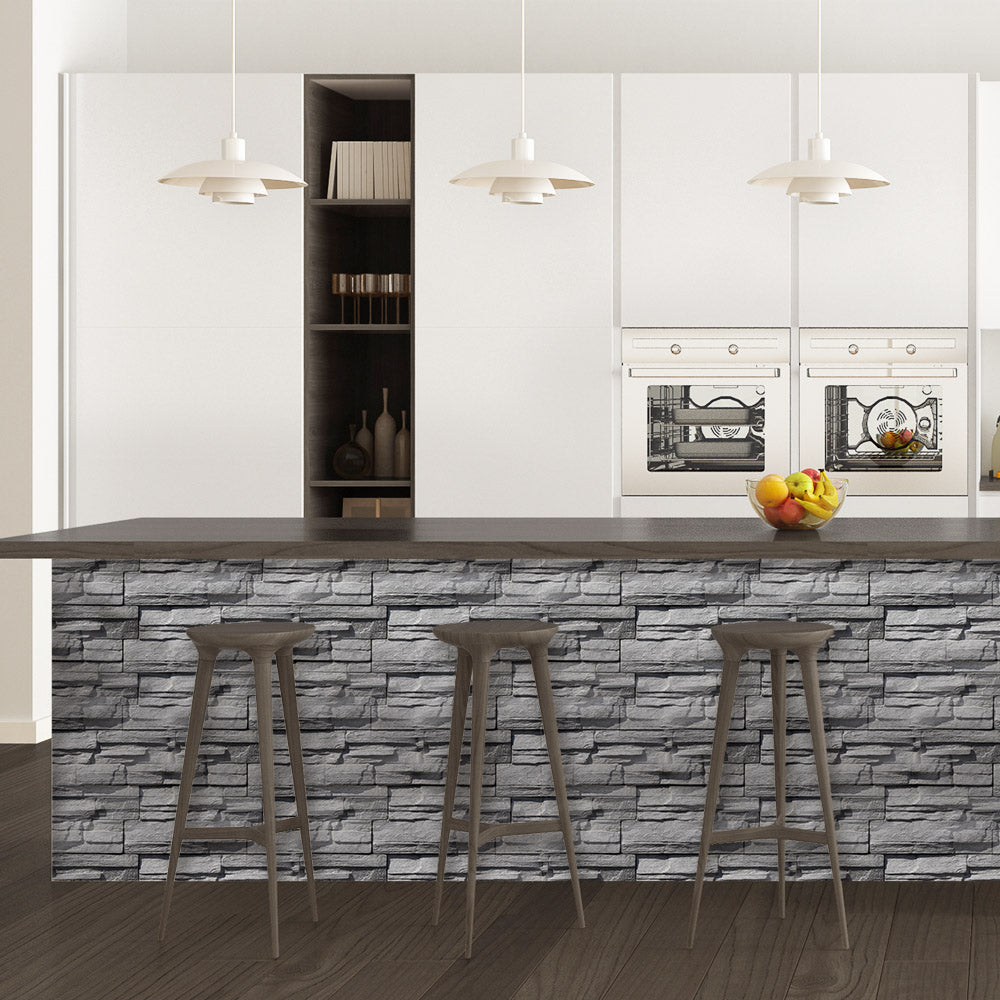 stone wallpaper diningroom