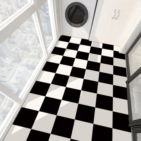 Classic Black - and - White Checkered Tile Stickers