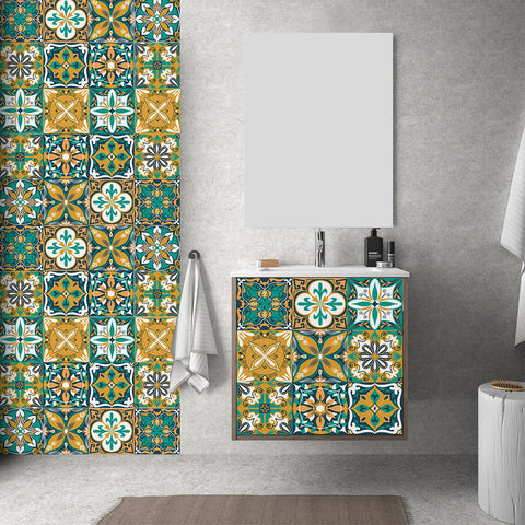 Fresh yellow-green tone: the retro vitality of tile stickers