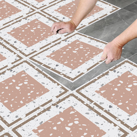 Terrazzo Inspired Neutral Square Tile Decal