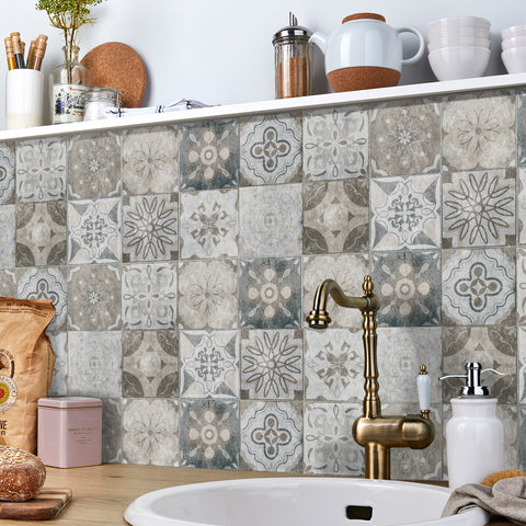 Retro Gray Tile Stickers: Interpretation of Nostalgia and Elegance