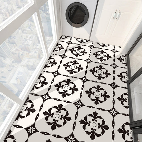 Ornate Monochrome Tile Transfers - Mesmerizing Floral and Arabesque Patterns