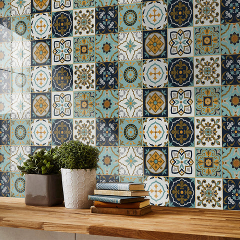 Colorful retro style: the artistic romance of tile stickers