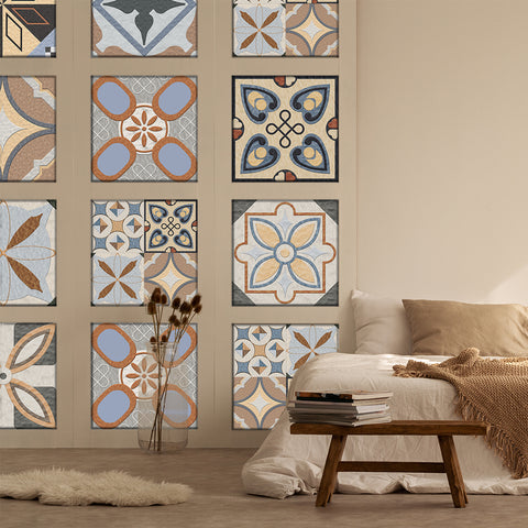 Retro color: nostalgic style of tile stickers