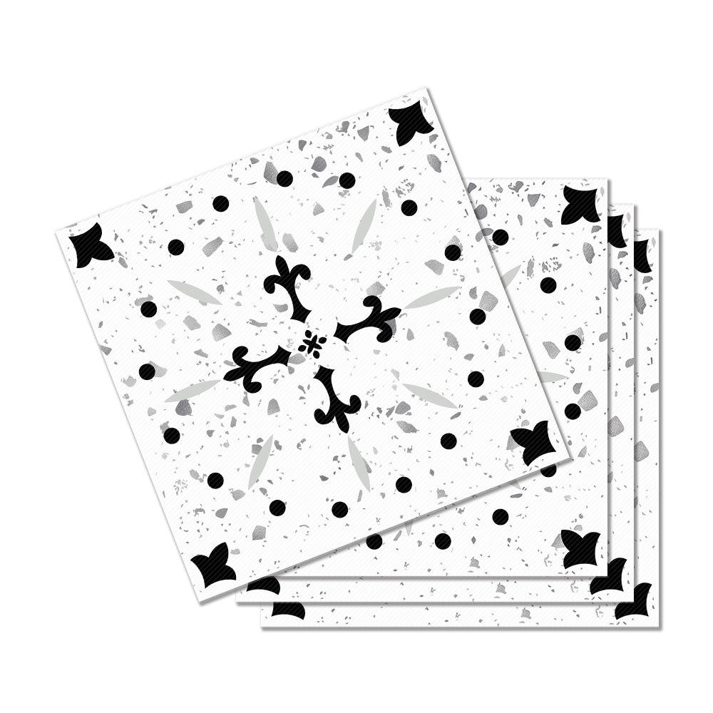 Black and White Floral Inspired Tile Stickers