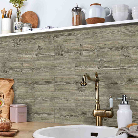 Frosted Wood Tile Stickers Easy-to-Use Moisture-Proof and Heat-Insulating Ideal for Kitchen Bathroom and Home Decoration
