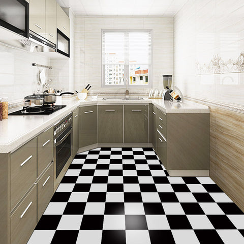 Classic Black - and - White Checkered Tile Stickers