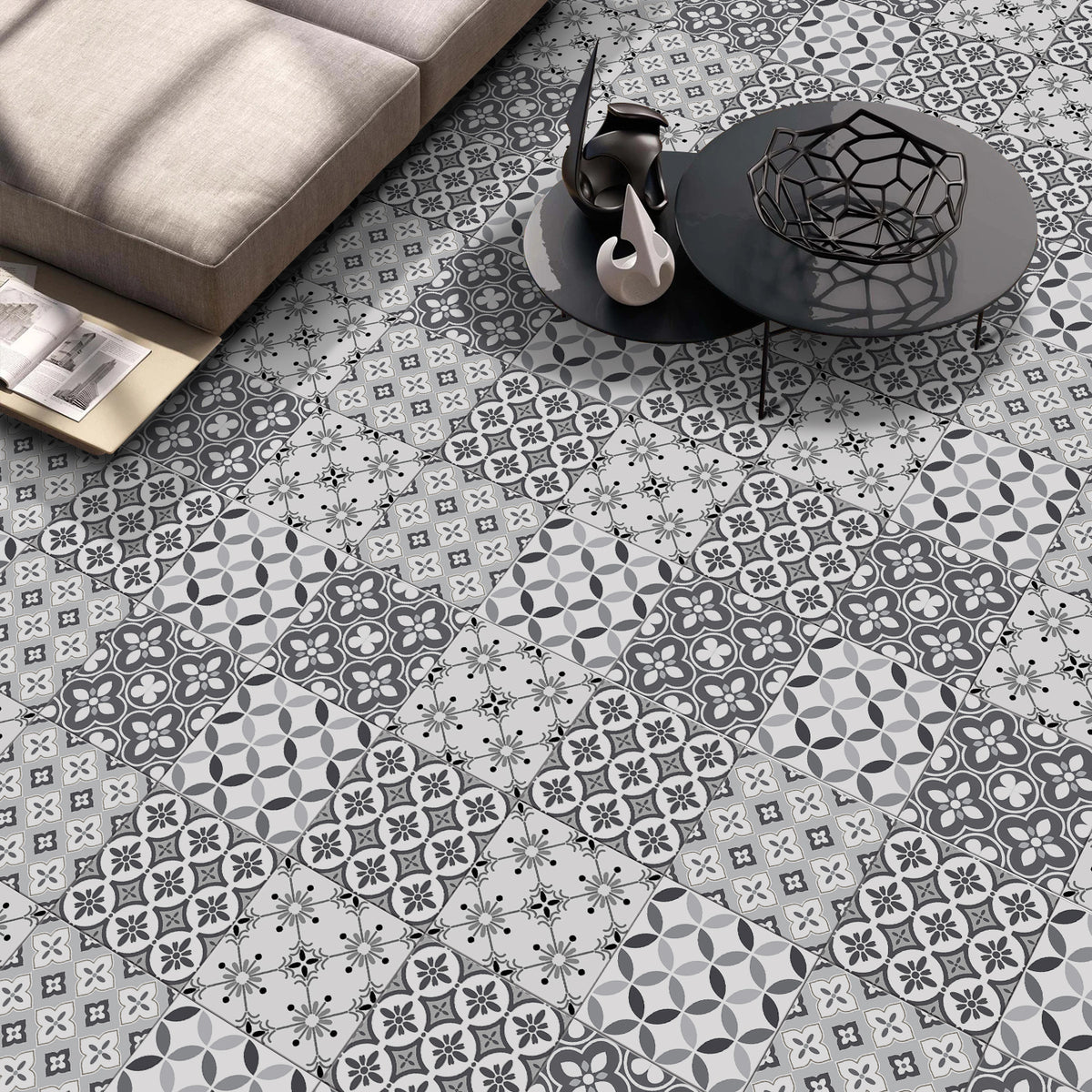 Simple gray tone: the modern beauty of tile stickers