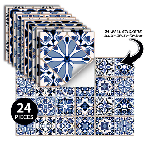 Blue and white classic tile stickers: interpreting the eternal elegance