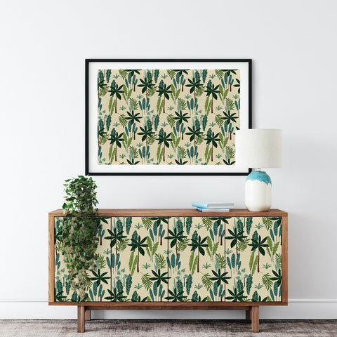 Tropical Foliage Forest Wallpaper - Harmonious Blend of Deep Green Leaves and Natural Textures